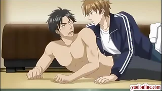 Hentai gay clasp having a tongue sex